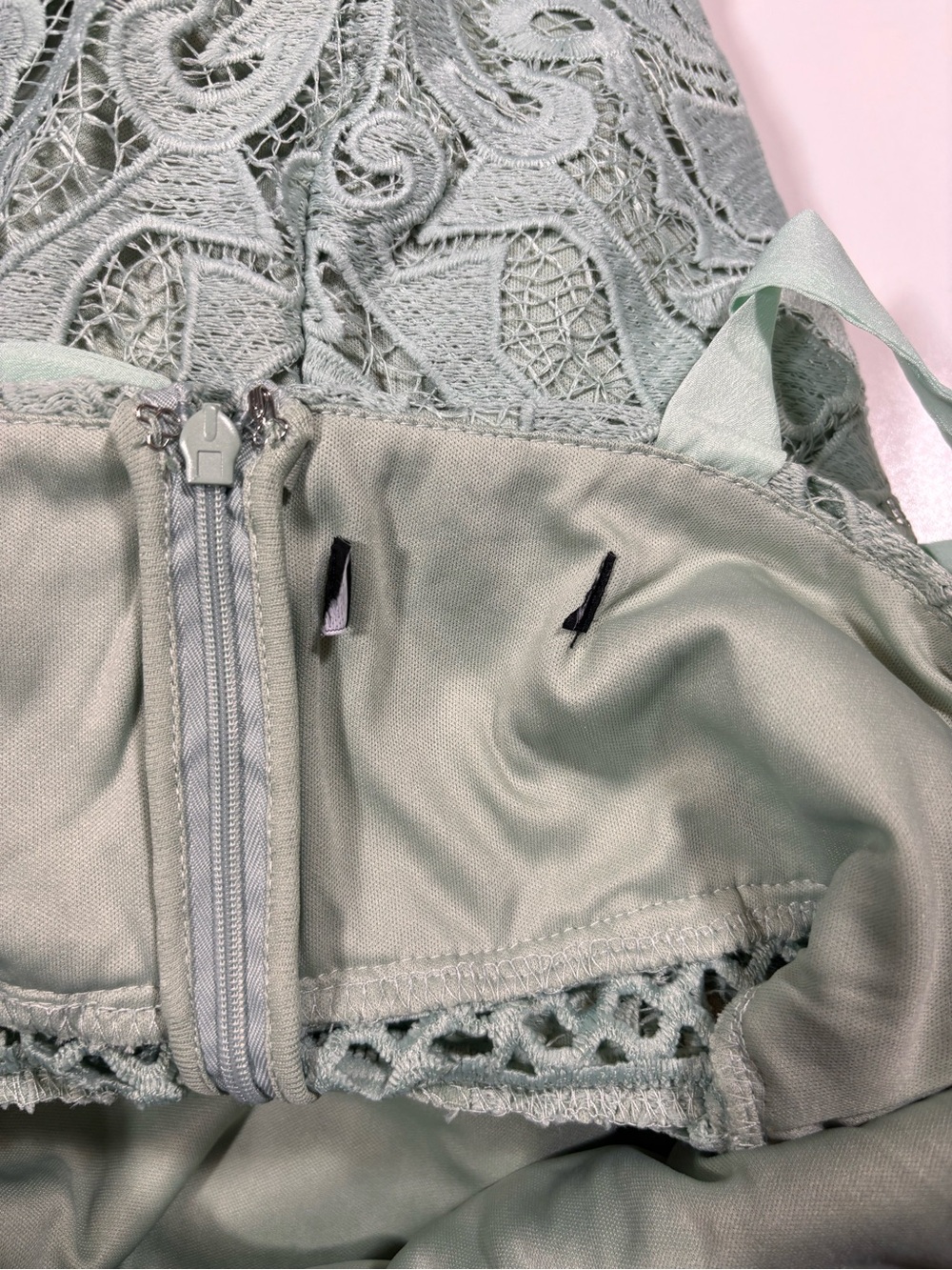 Lulus Won Your Heart Sage Green Lace Tie-Strap High-Low Midi Dress Estimated S - Picture 5 of 10